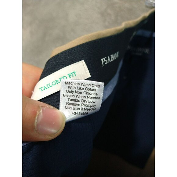 Jos A Bank Pants Mens 42x32 Beige Tailored Golf Chino Flat Front Straight Leg - Picture 9 of 12